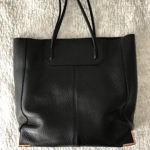 Alexander Wang Black Leather Prisma Tote Gold Rose